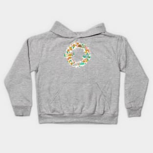 Mid Century Modern Miniature Houses Wreath Kids Hoodie